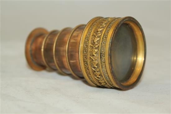 19th C gilt metal four draw spy glass, lorgnettes & spectacles(-)